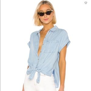 Sanctuary mod tie front shirt